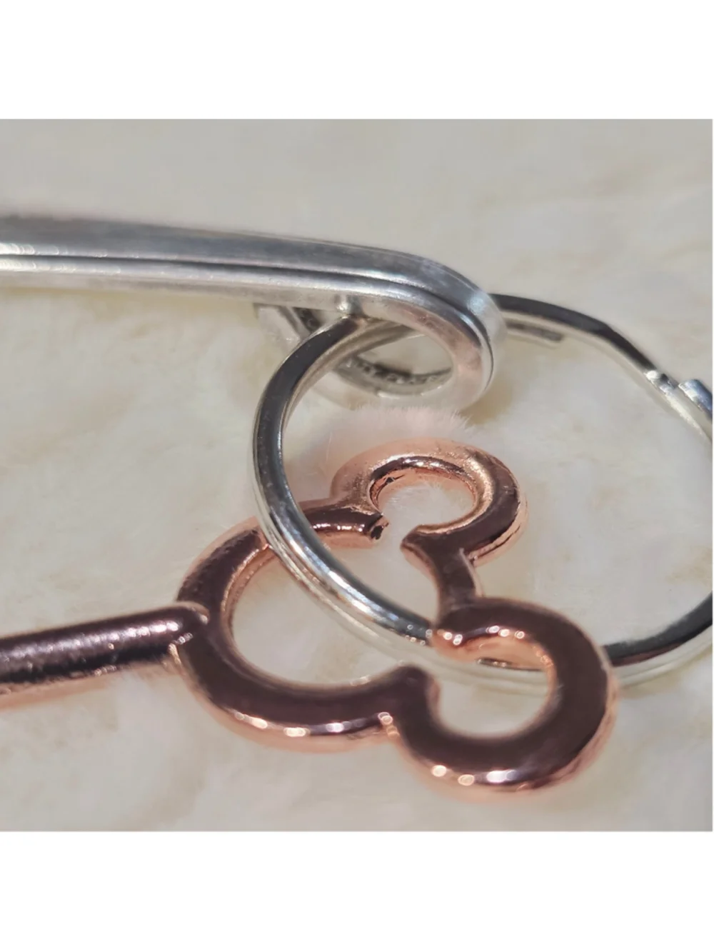 S Engraved Spoon Handle Keychain with key charm